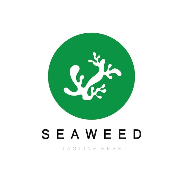 Seaweed vector logo icon illustration designincludes seafoodnatural productsfloristecologywellness