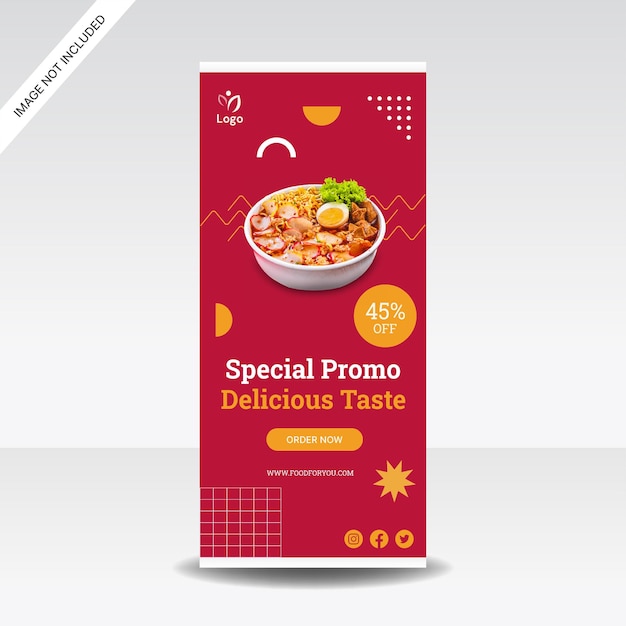 seblak spicy food roll up banner store promotion design template