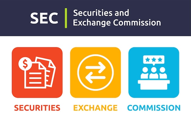 SEC stands for Securities and Exchange Commission. Vector illustration