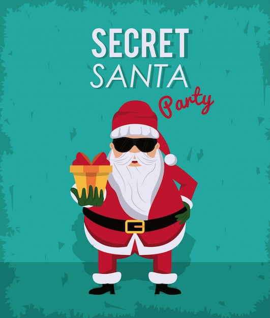 Secret Santa in the office background 