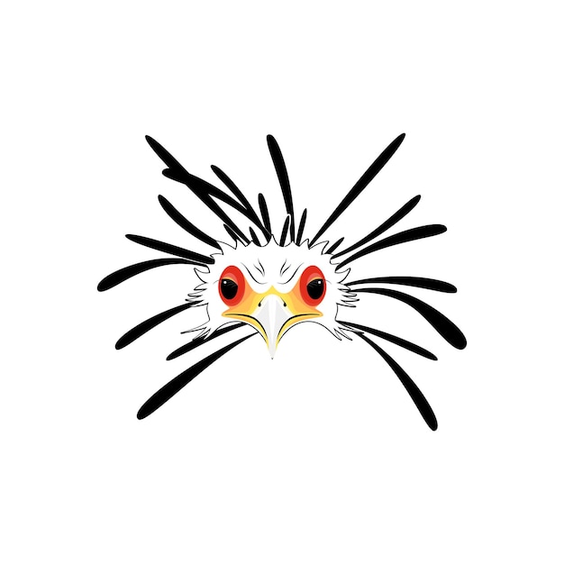 Secretary bird head isolated vector