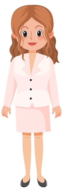 Vector a secretary cartoon character on white background