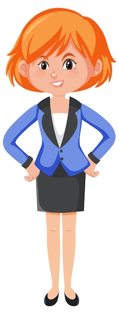 A secretary cartoon character on white background