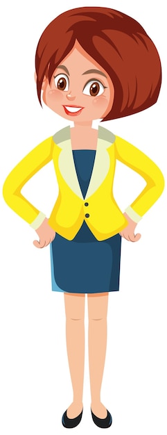 Vector a secretary cartoon character on white background