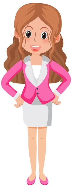 A secretary cartoon character on white background