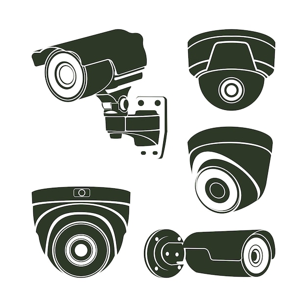 Secure Camera designs vector, CCTV Silhouette designs template, Logo icon symbol template