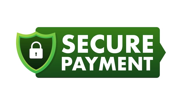 Secure payment Credit card icon with shield Secure transaction Vector stock illustration