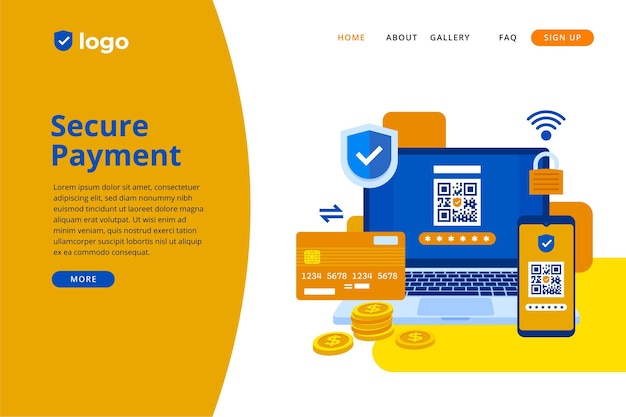 Secure payment landing page