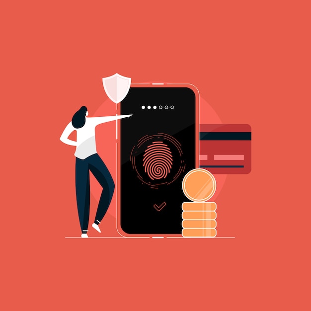 secure payment, secure personal data, Confidential Data Protection Concept illustration