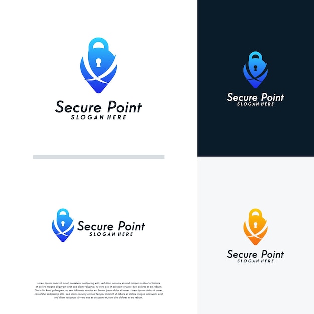 Secure Point logo designs concept vector, Protect Place logo symbol