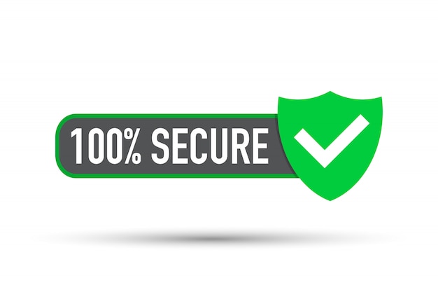 Secure vector. Badge or button for commerce website.