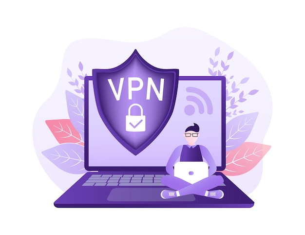 Secure VPN connection concept Virtual private network connectivity overview Safety internet