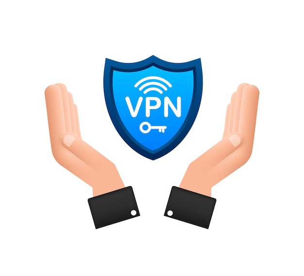 Secure VPN connection concept with hands Hnads holding vpn sign Virtual private network