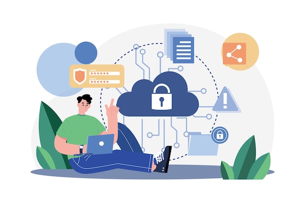 Securing Personal Data Illustration concept