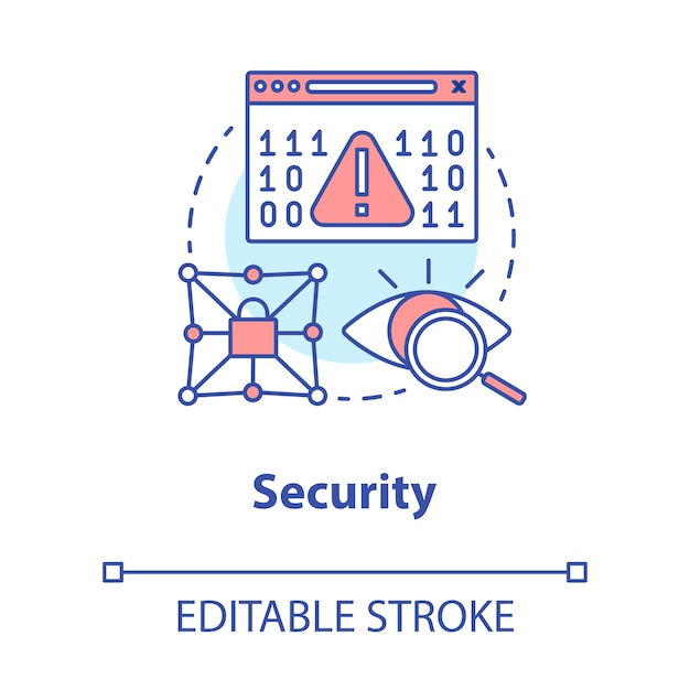 Security concept icon. Data encryption idea thin line illustration