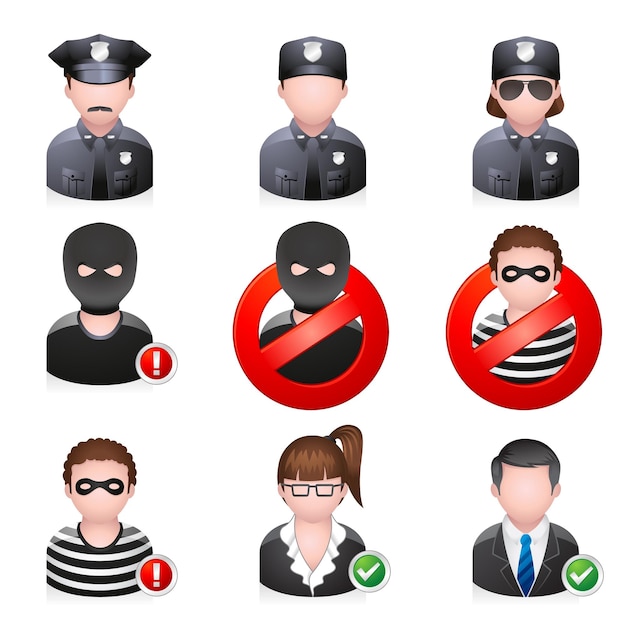 Security people icons