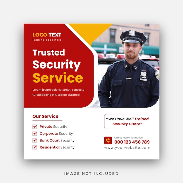 Security Service Social Media Instagram Post Web banner Or Square Banner Template Design