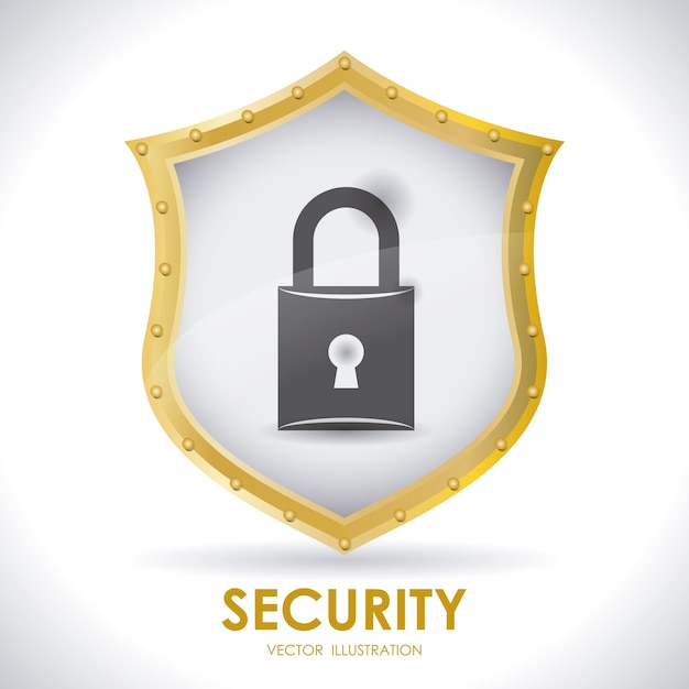 security system over gray background vector illustration