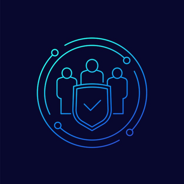 Security team icon linear design