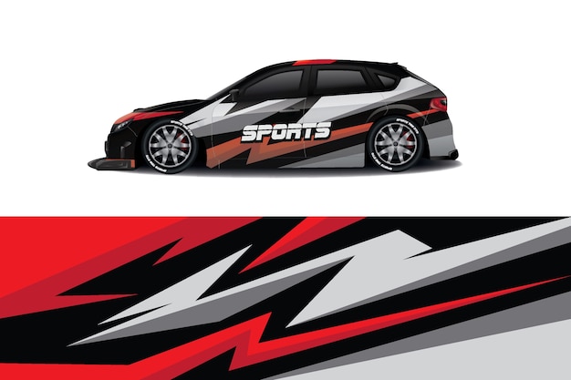 Sedan car decal wrap design