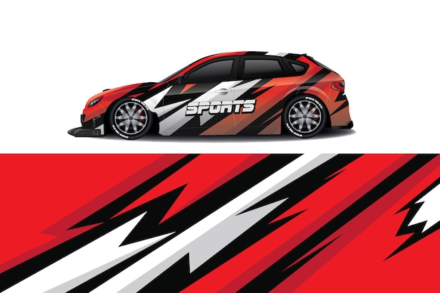 Sedan car decal wrap design