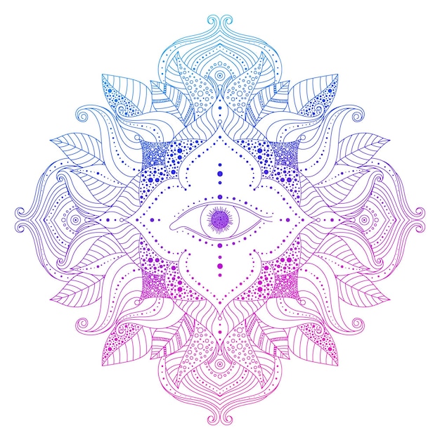 Seeing eye in mandala