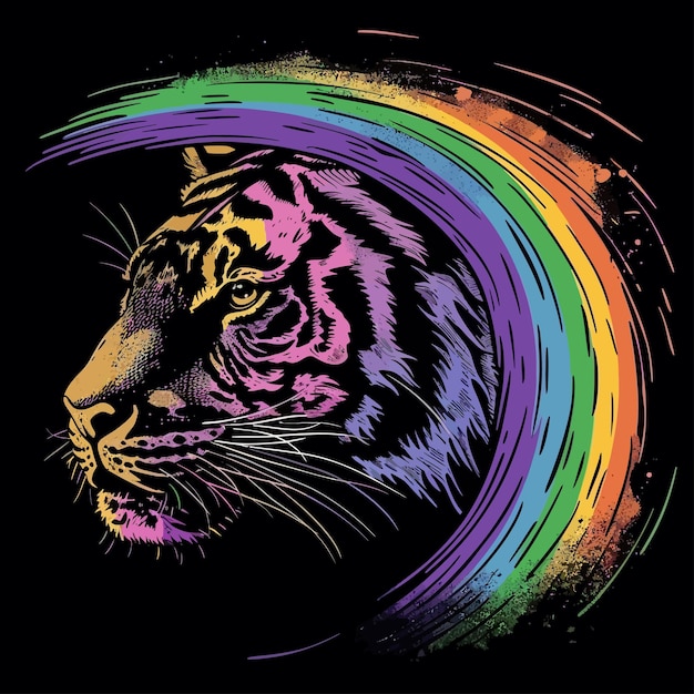 Vector sees_ittshirt_design_of_a_tiger_head