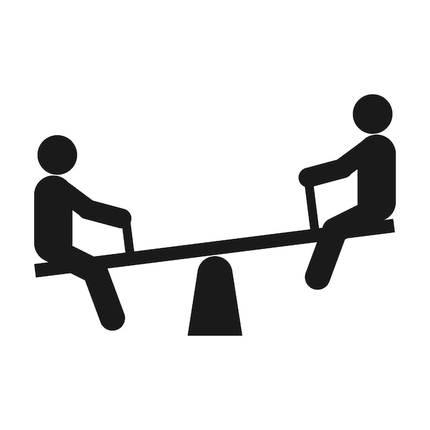 Seesaw icon vector