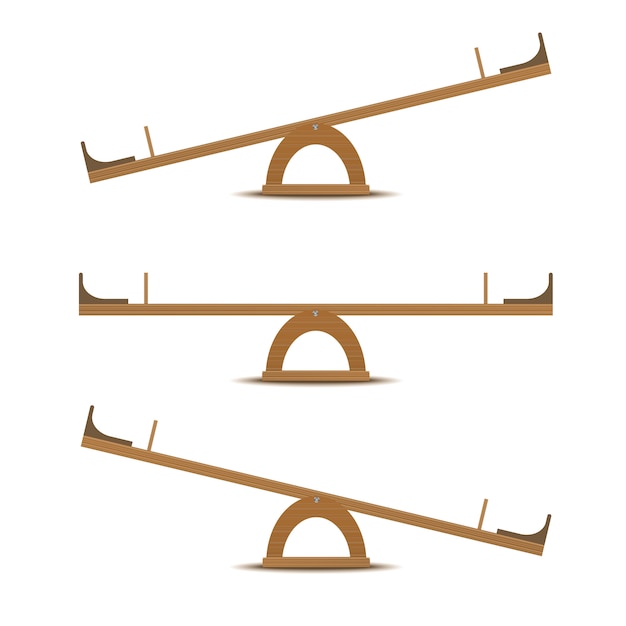 Seesaw or wooden balance scale