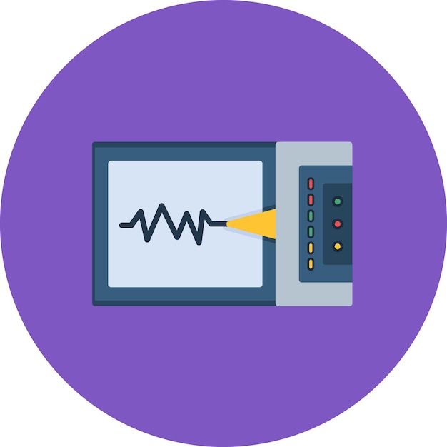 Vector seismograph flat illustration