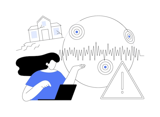 Vector seismology abstract concept vector illustration