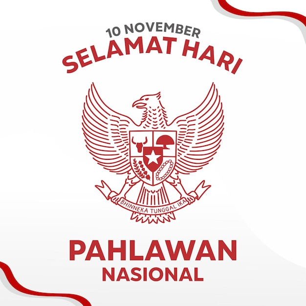 selamat hari pahlawan nasional indonesia illustration