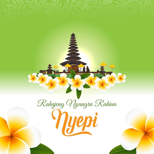 Selamat hari raya Nyepi Translation Happy Day Of Silence Nyepi Suitable for greeting card and banner