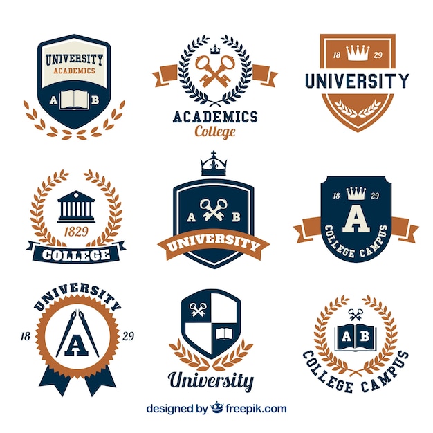 Vector selection of logos for college