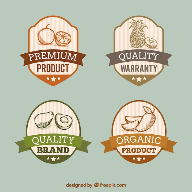 Selection of retro fruit labels