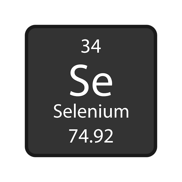 Selenium symbol Chemical element of the periodic table Vector illustration