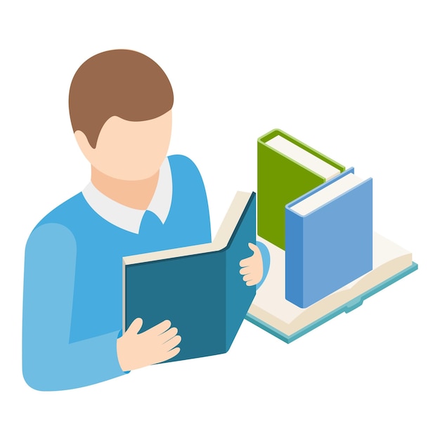 Self education icon Isometric illustration of self education vector icon for web