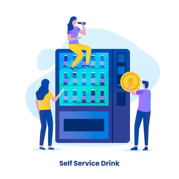 self ordering drink service illustration concept