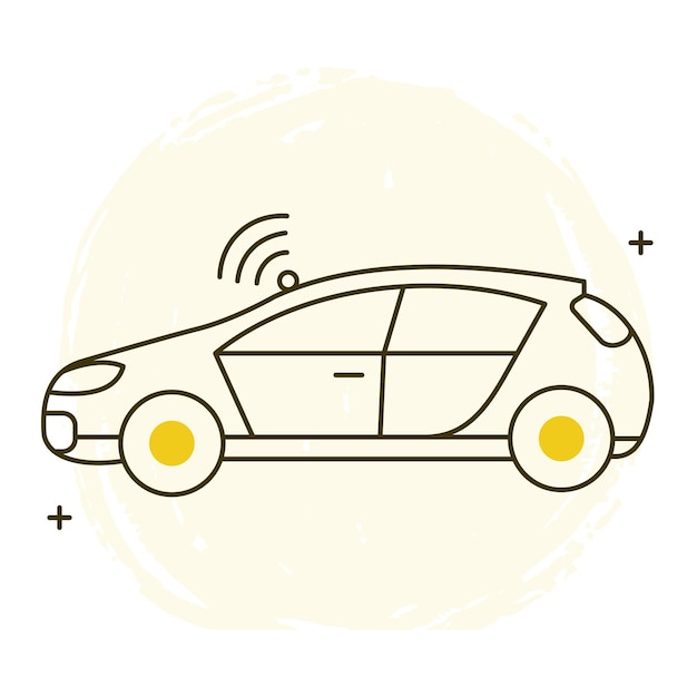 Vector selfdriving vehicle vector icon design aidriven transportation automated driving vehicle innovation