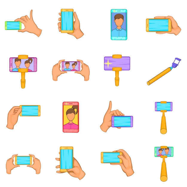 Selfie icons set