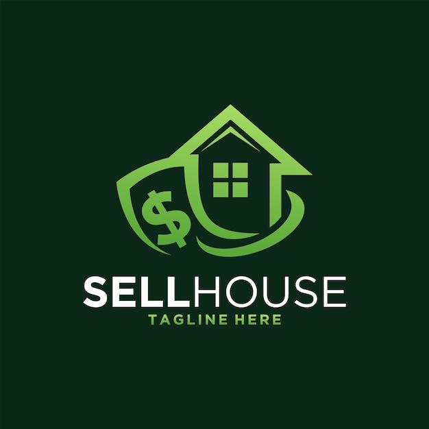 Sell and buy house real estate logo design