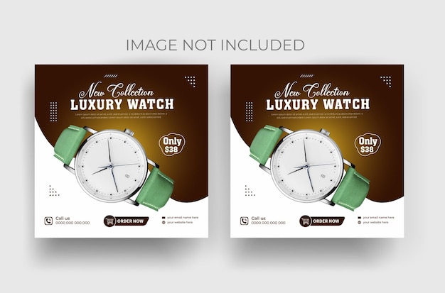 selling watch discount sale social media post banner design template