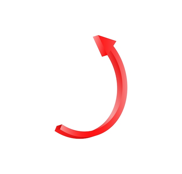 Semicircular red arrow Forward pointer and business cursor