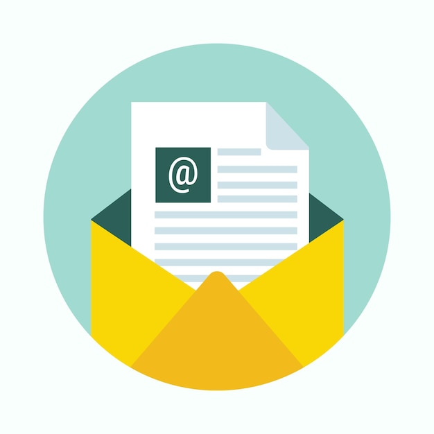 send a message to envelop flat design