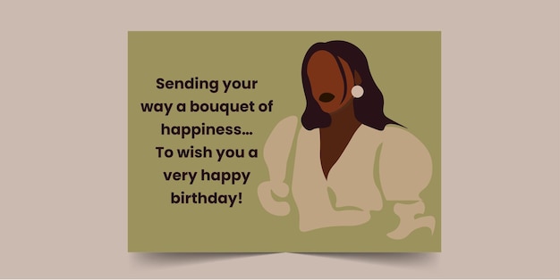 Sending your way a bouquet of happiness, Happy Birthday Card for African Women