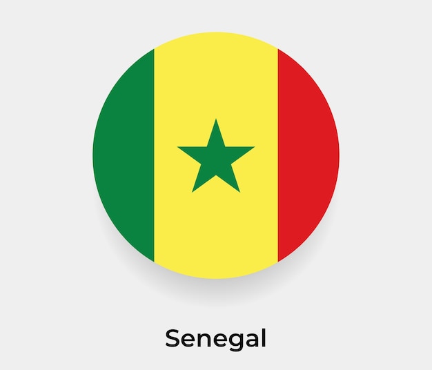 Senegal flag bubble circle round shape icon vector illustration