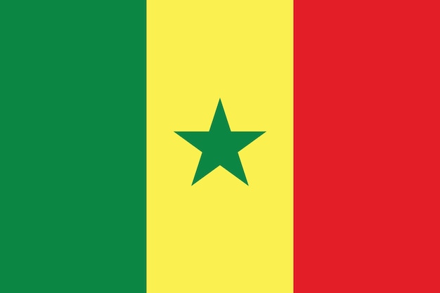 Vector senegal flag official colors and proportion digital vector illustration