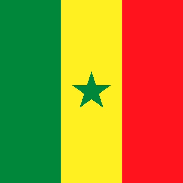 Senegal flag official colors Vector illustration