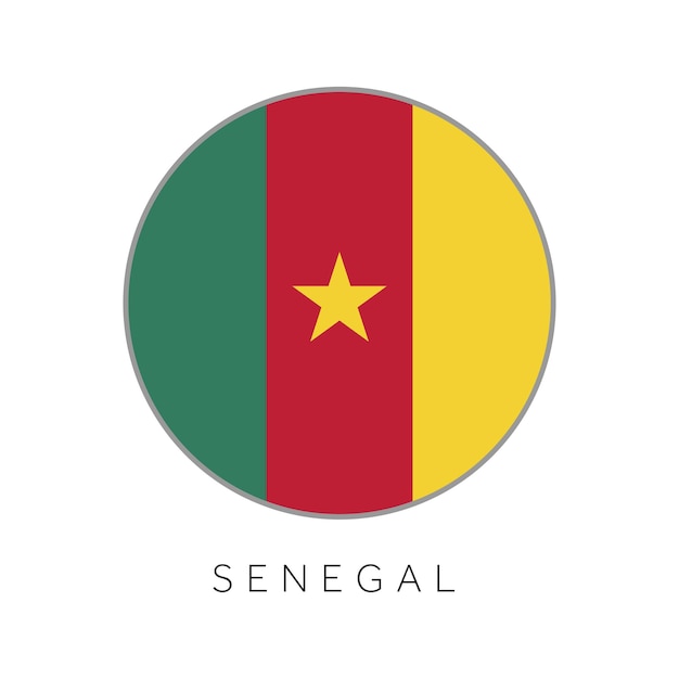 Senegal flag round circle vector icon