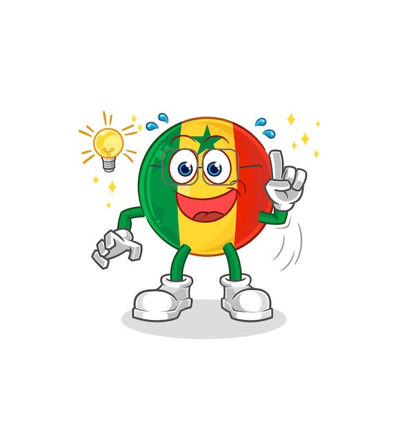 Senegal got an idea cartoon mascot vector